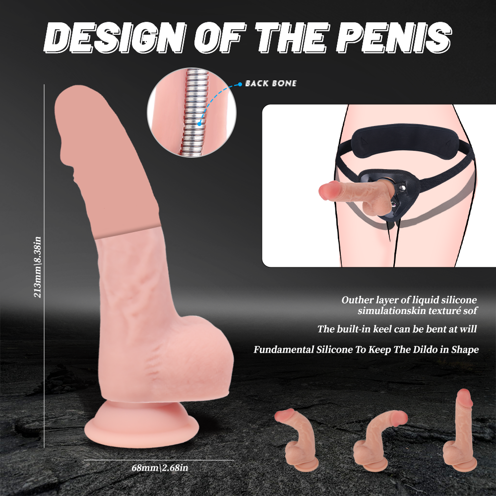 Wildhunni Strap-On Harness Kit with 6-Inch Bendable Realistic Dildo