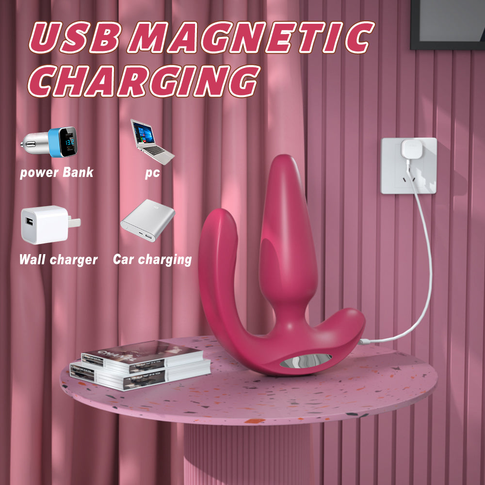 Anal vibrator with clitoral stimulation