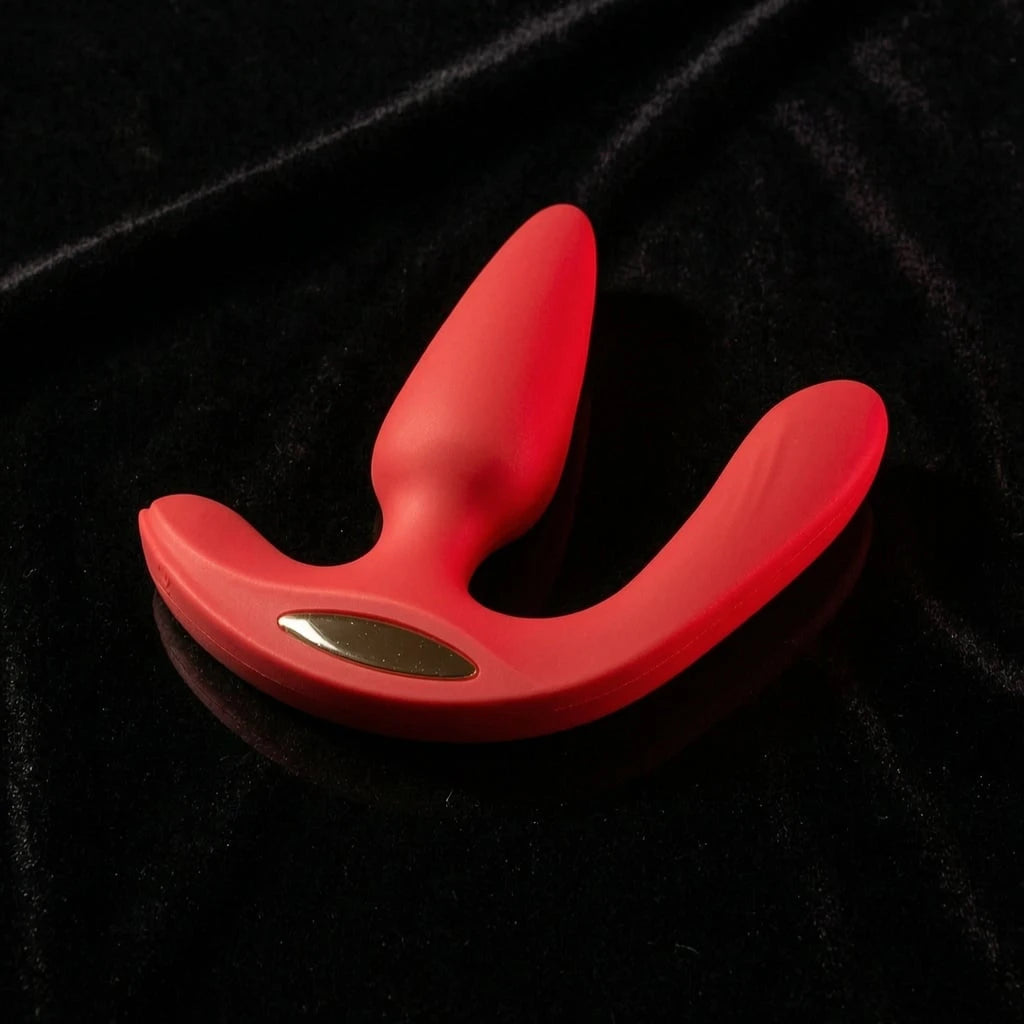 Anal vibrator with clitoral stimulation