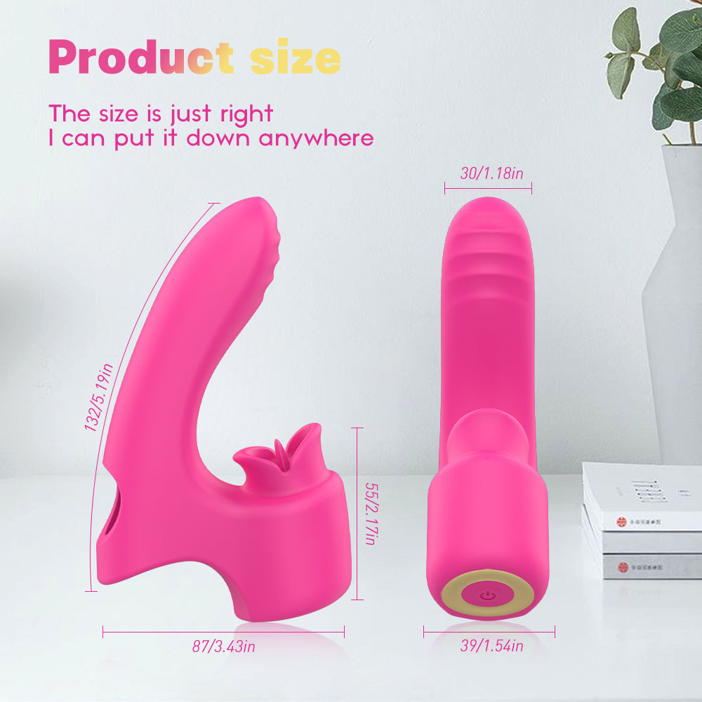 Clitoral and G Spot Stimulator in Pink Finger Vibrator with Waterproof and Rechargeable Designs