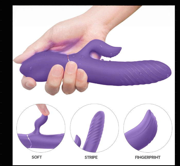 Clitorial Pulsing and Warming Thrusting Vibrator with Waterproof and Rechargeable Designs