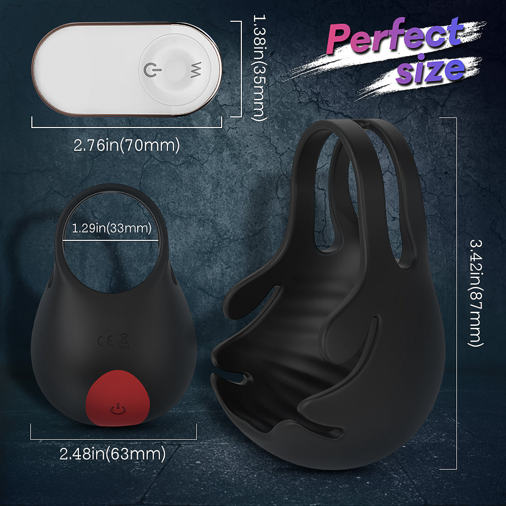 Cock Ring vibrator with Testicle Stimulator Remote Control
