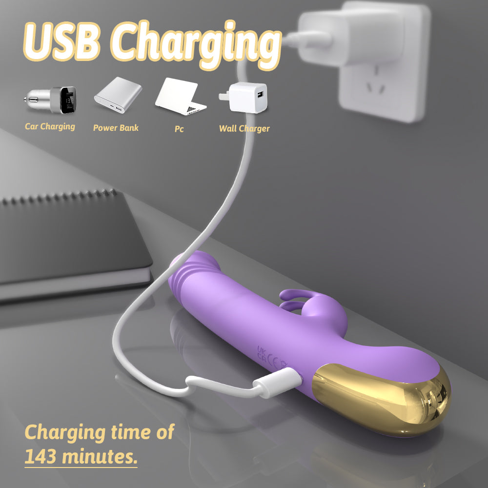 G Spot & Happy Rabbit Thrusting Vibrator with Waterproof and Rechargeable