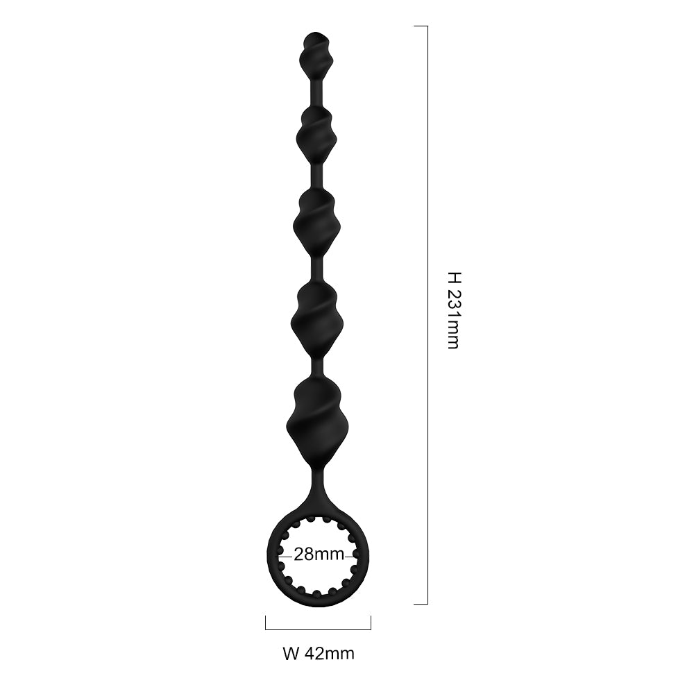 Gradual and Spiral anal Beads with cock ring