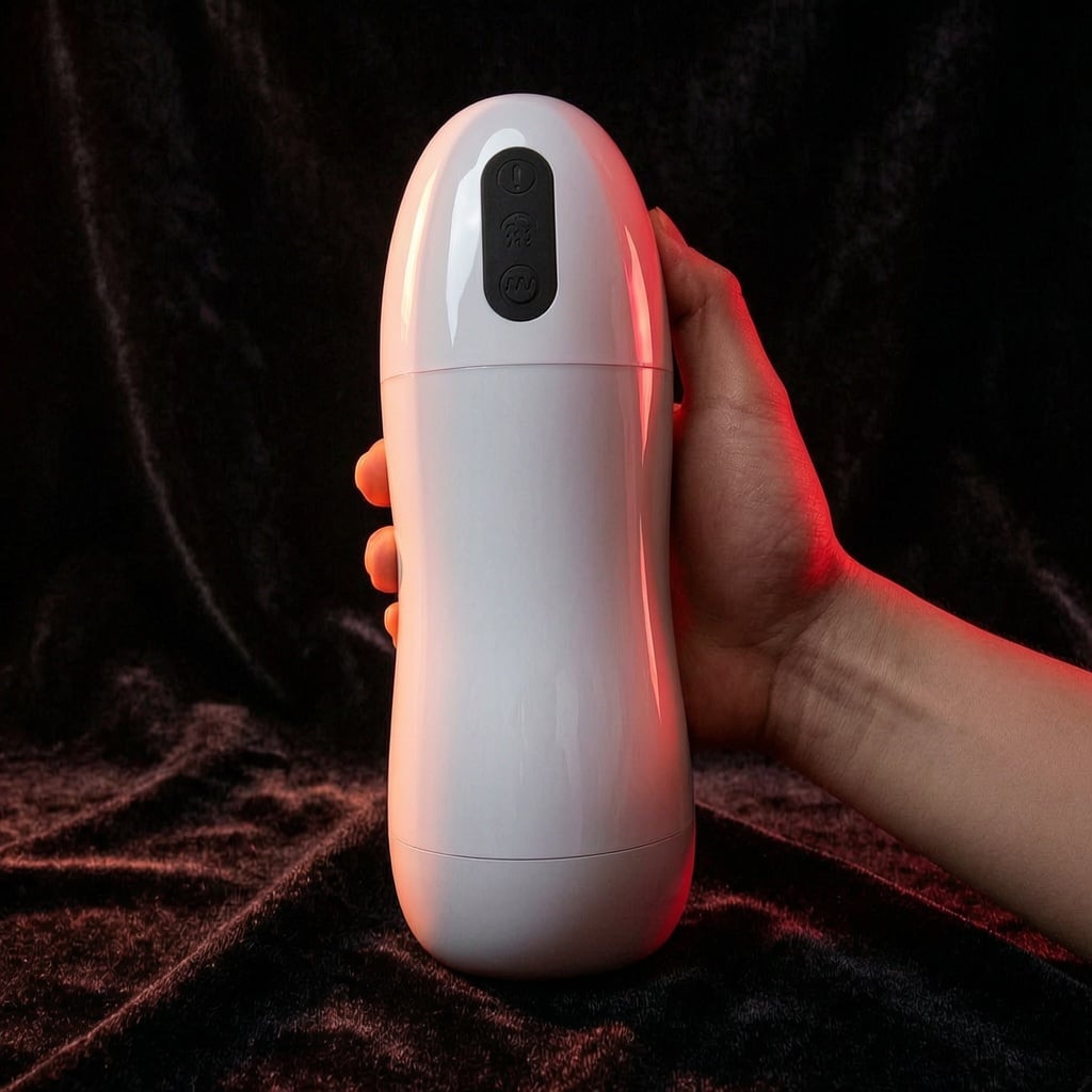 Multi-Function App Control Male Masturbator with 4 suction intensity adjustment and one-touch burst mode , 12 vibration frequency settings to deliver comprehensive massage pleasure.