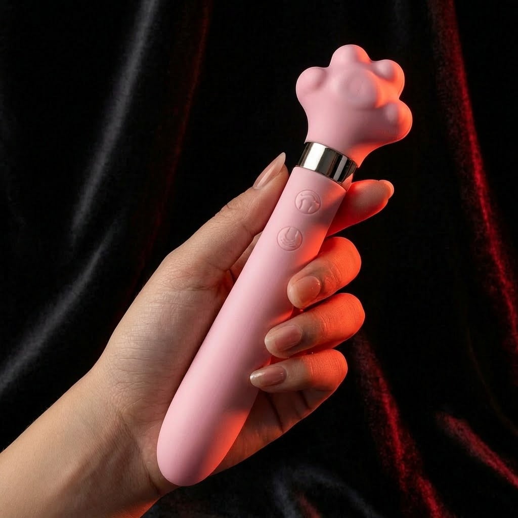 Pink Vibrator Kitty Paw with Waterproof and Rechargeable Designs