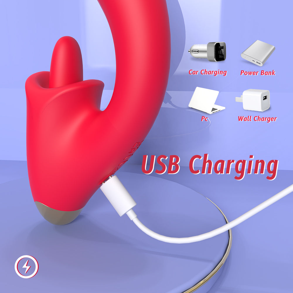 Rechargeable & Waterproof Tonue Vibrator with Waterproof and Rechargeable Designs