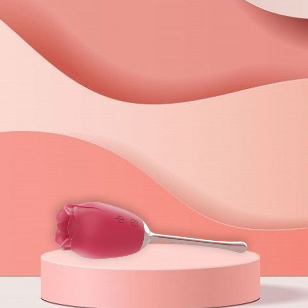 Red Rose & Waterproof Design Tongue Vibrator with Waterproof and Rechargeable Designs