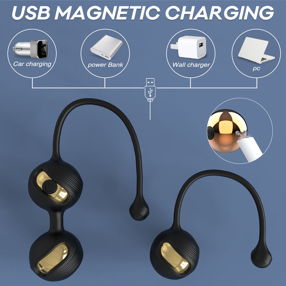 Remote Vibrator Black Kegal Ball Set with Waterproof and Rechargeable Designs