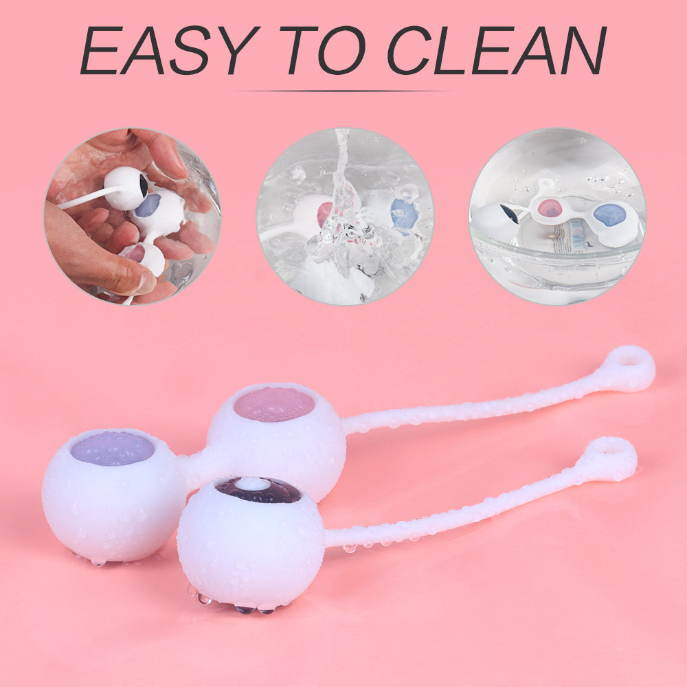 Remote Vibrator White Kegal Ball Set with Waterproof and Rechargeable Designs