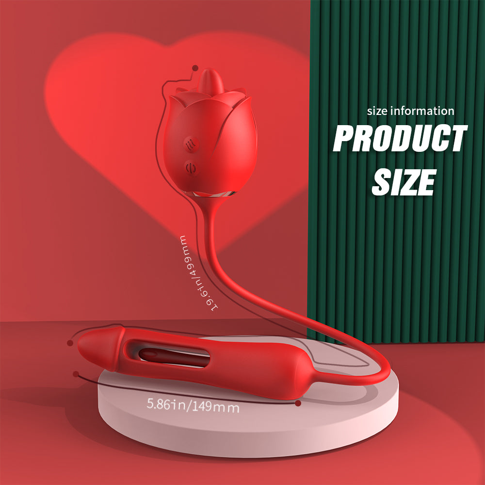 Rose Bud Clit & G Spot Stimulator Tongue Vibrator with Waterproof and Rechargeable Designs