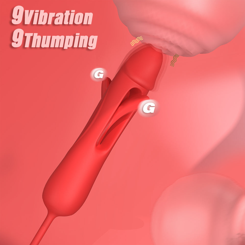Rose Bud Clit & G Spot Stimulator Tongue Vibrator with Waterproof and Rechargeable Designs