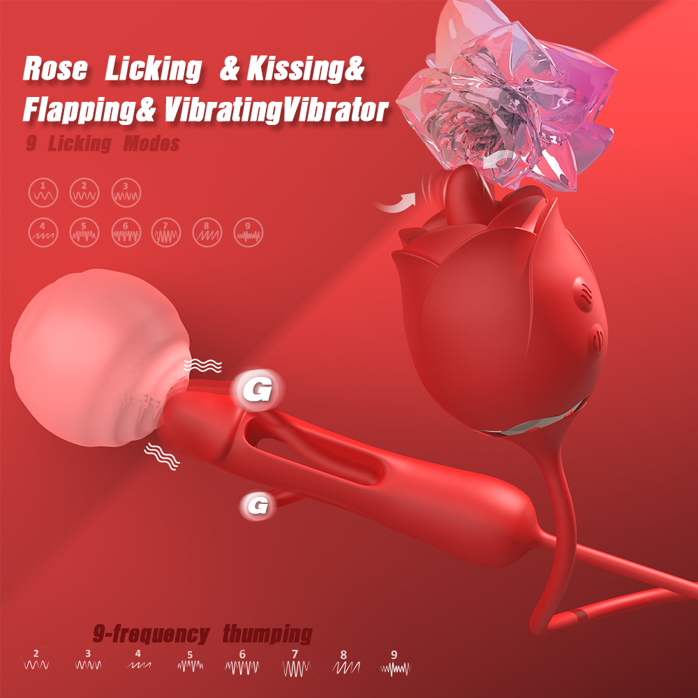 Rose Bud Clit & G Spot Stimulator Tongue Vibrator with Waterproof and Rechargeable Designs