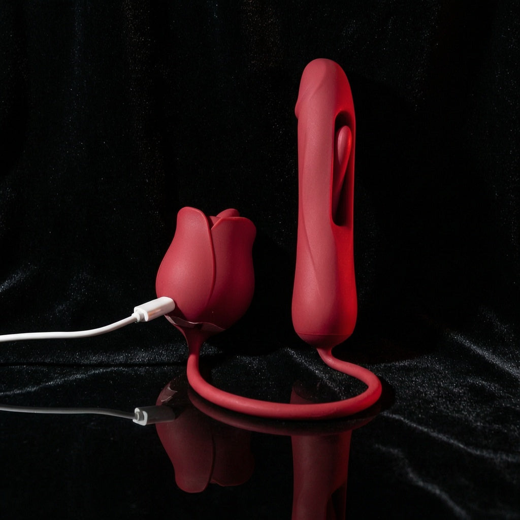 Rose Bud Clit & G Spot Stimulator Tongue Vibrator with Waterproof and Rechargeable Designs