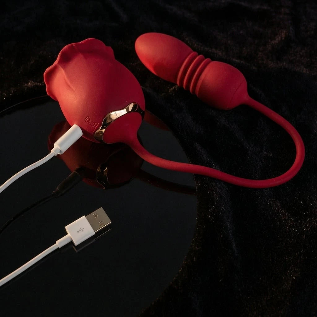 Rose Bud Clit & G Spot Stimulator Tongue Vibrator with Waterproof and Rechargeable Designs