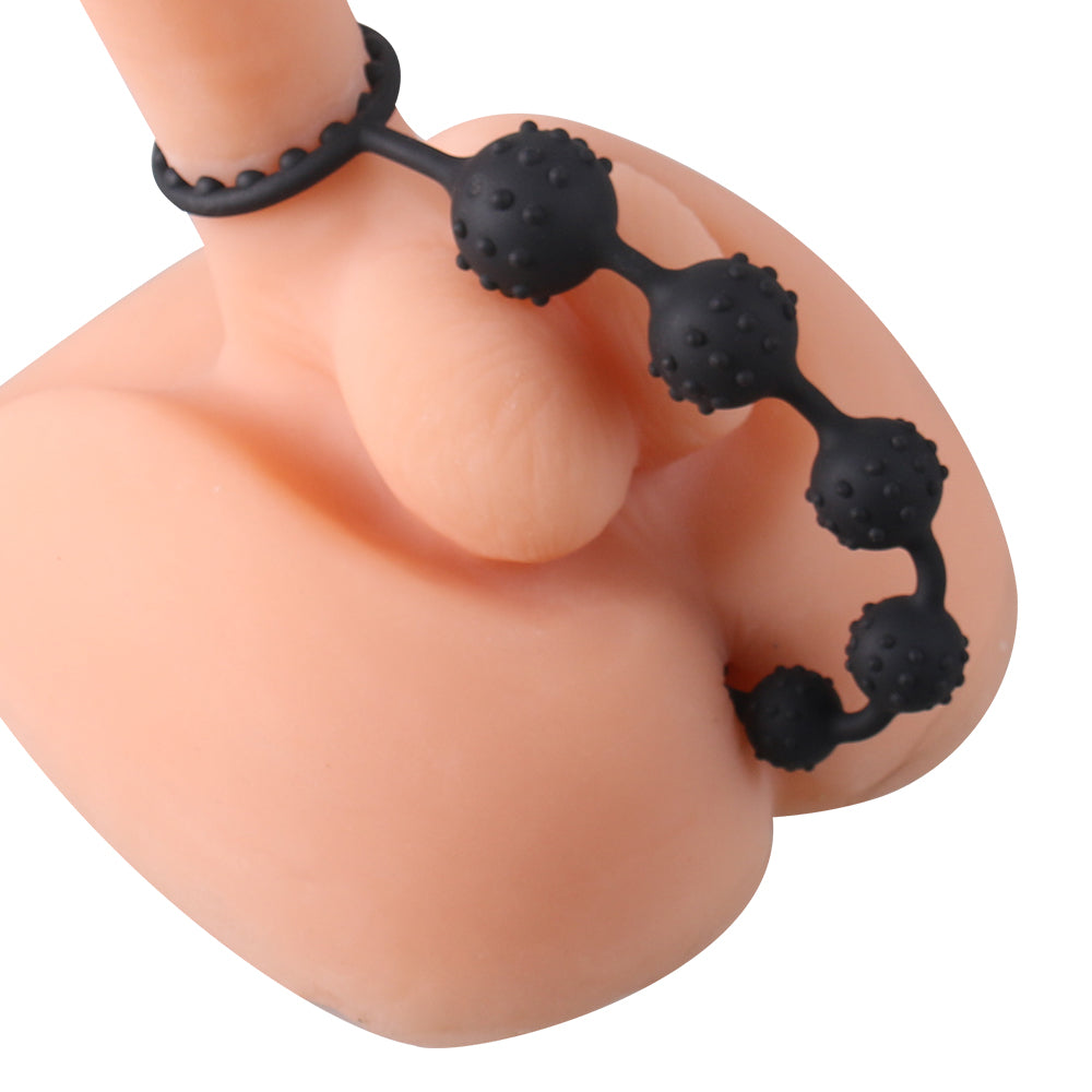 Gradual and Studded anal Beads with cock ring