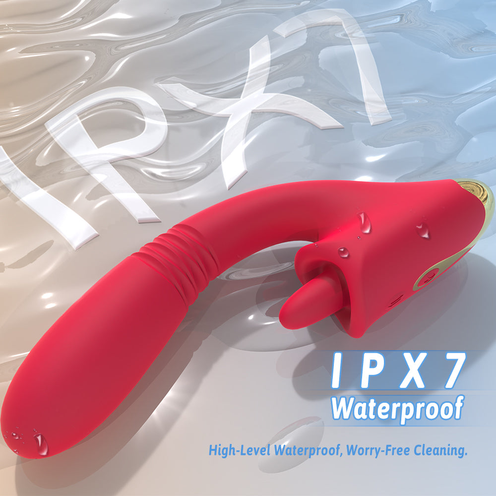 Tongue Clitoral Stimulator Thrusting Vibrator with Waterproof and Rechargeable