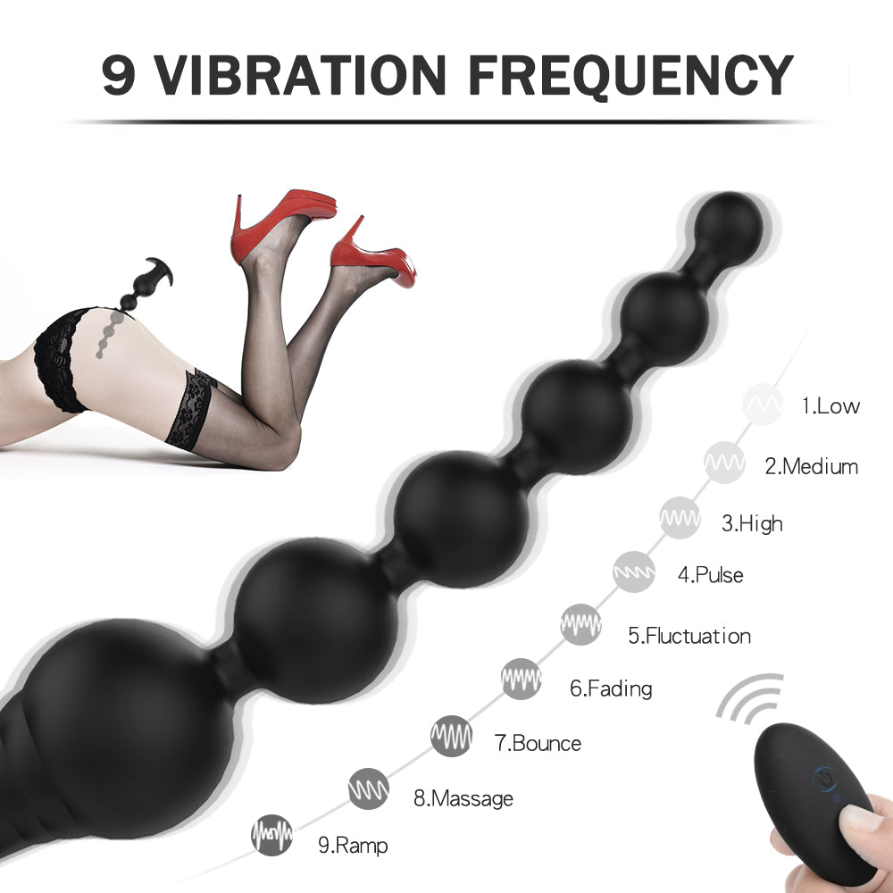 Vibrating Anal Beads Remote control with bullet vibrator