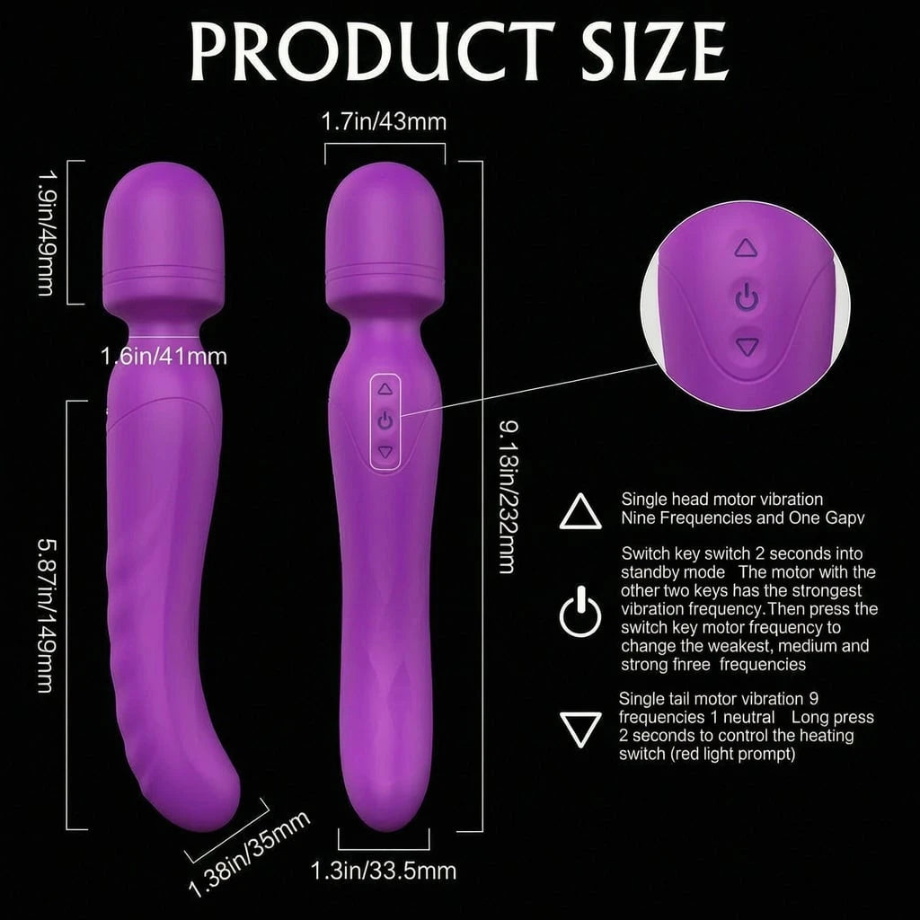 Warming Massage Wand Pink Vibrator with Waterproof and Rechargeable Designs