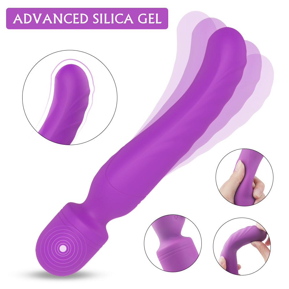 Warming Massage Wand Pink Vibrator with Waterproof and Rechargeable Designs
