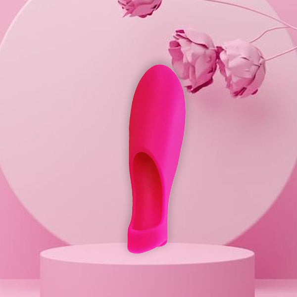 Waterproof and Bullet Design in Pink Finger Vibrator with Waterproof and Rechargeable Designs