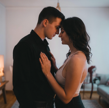 Couple in intimate embrace 