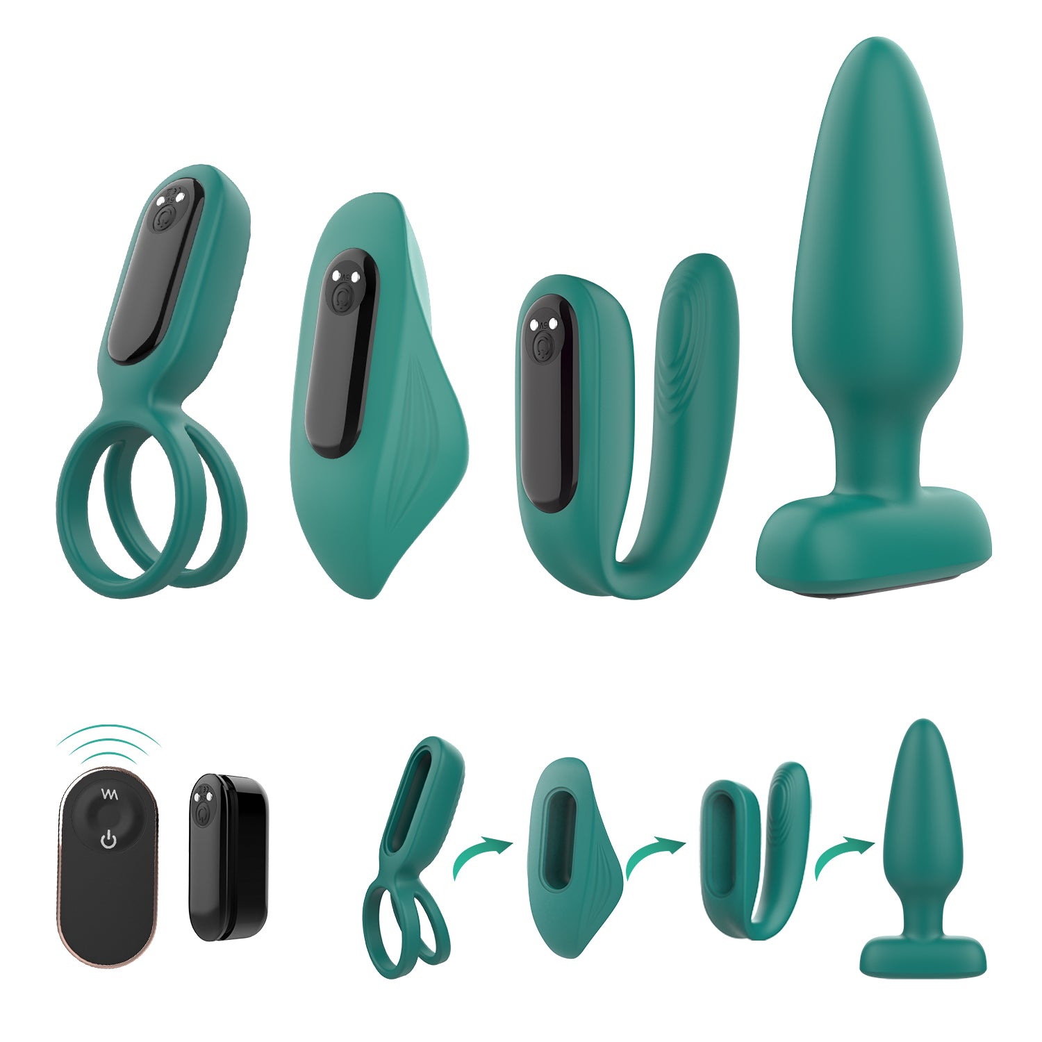 The Lovers' 4-in-1 Rechargeable Remote Controlled Couples Vibrators Set