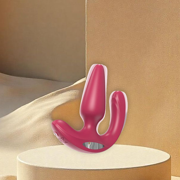 Anal vibrator with clitoral stimulation