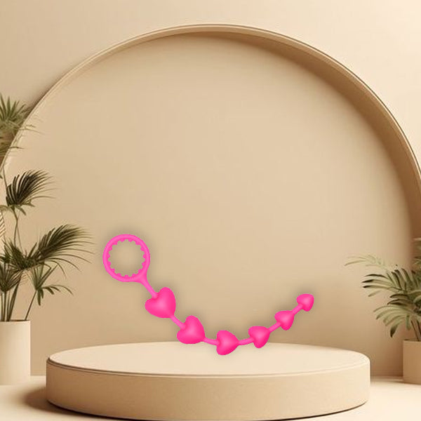 Classic Heart Shaped Anal Beads with cock ring