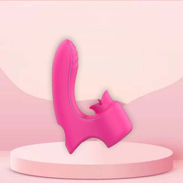 Clitoral and G Spot Stimulator in Pink Finger Vibrator with Waterproof and Rechargeable Designs