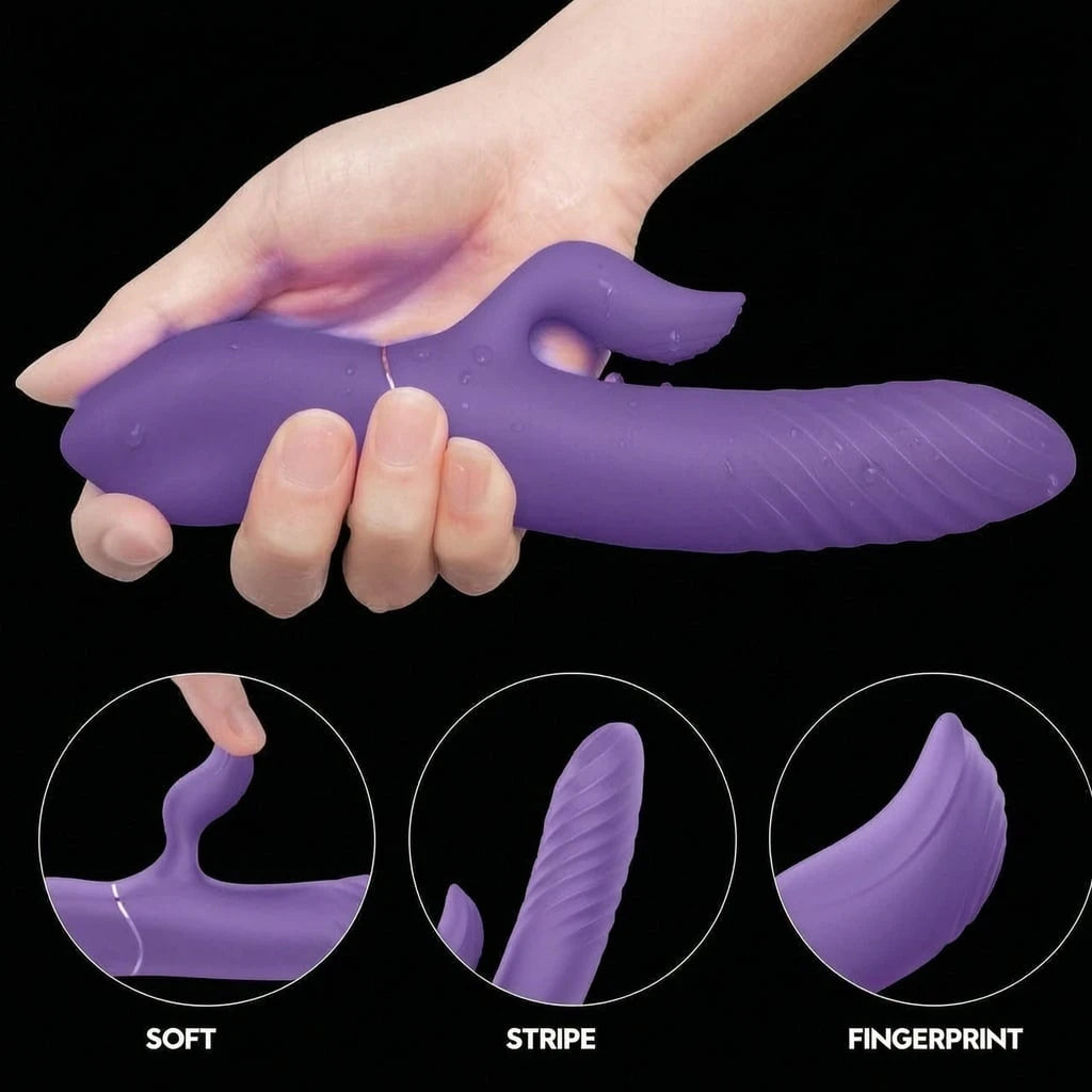 Clitorial Pulsing and Warming Thrusting Vibrator with Waterproof and Rechargeable Designs