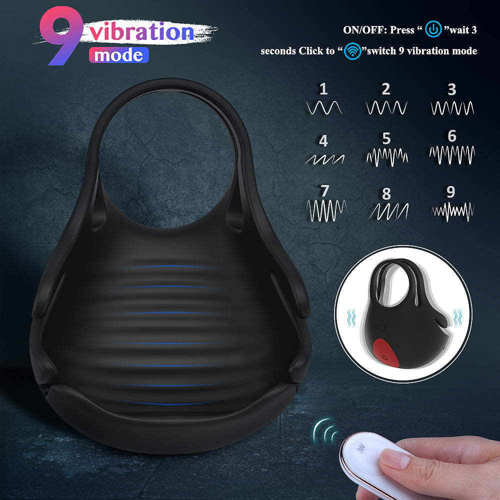 Cock Ring vibrator with Testicle Stimulator Remote Control