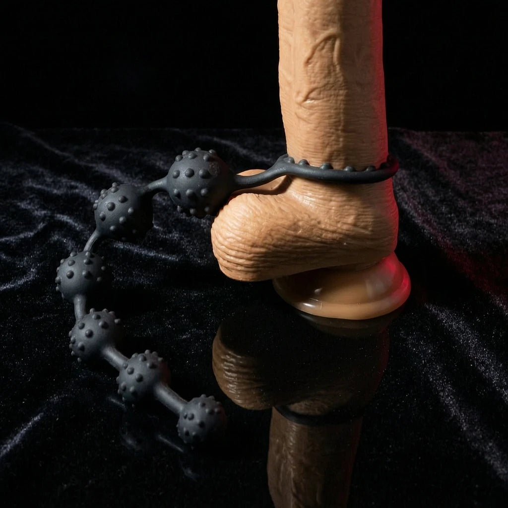 Gradual and Studded anal Beads with cock ring