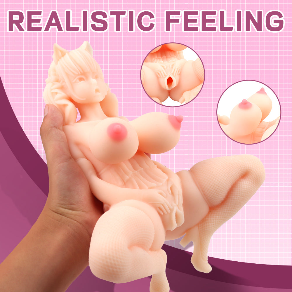 Male Stroker Small Fantasy Sex Doll Anime with big nipples and realistic Pocket Pussy