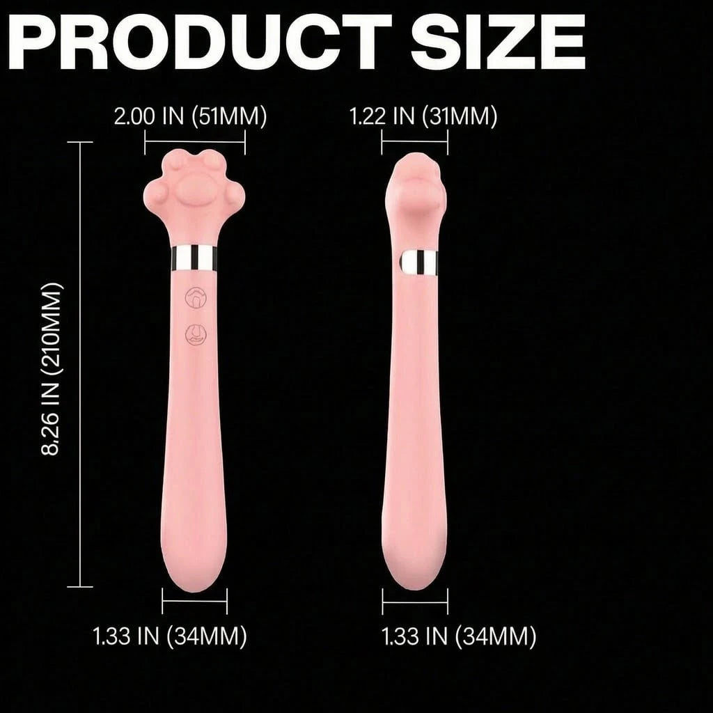 Pink Vibrator Kitty Paw with Waterproof and Rechargeable Designs