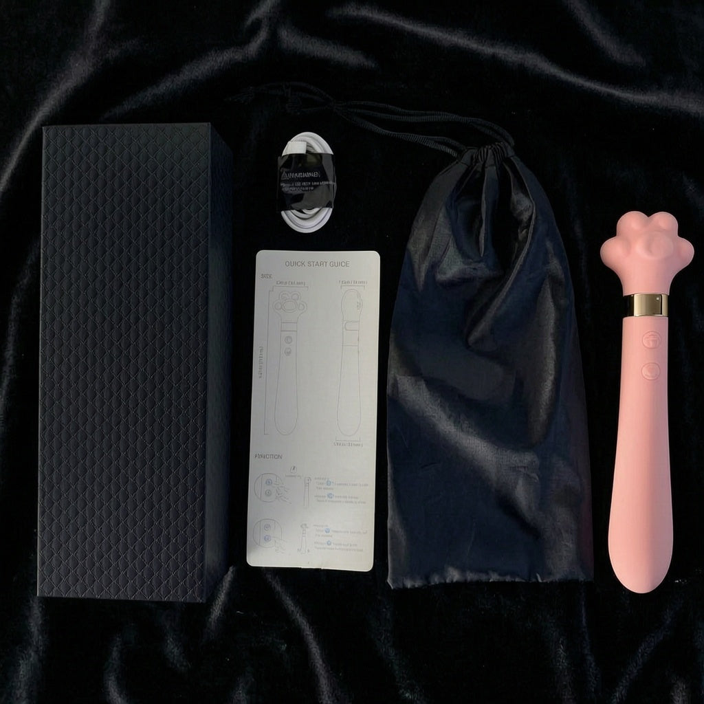 Pink Vibrator Kitty Paw with Waterproof and Rechargeable Designs