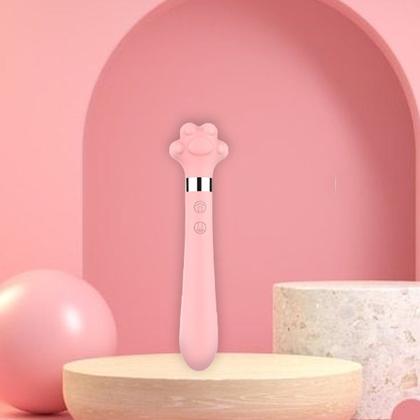 Pink Vibrator Kitty Paw with Waterproof and Rechargeable Designs
