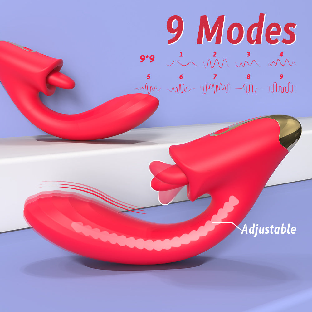 Rechargeable & Waterproof Tonue Vibrator with Waterproof and Rechargeable Designs 
