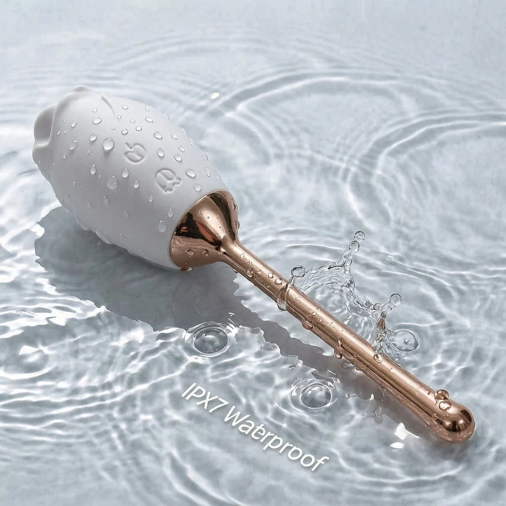Red Rose & Waterproof Design Tongue Vibrator with Waterproof and Rechargeable Designs   
