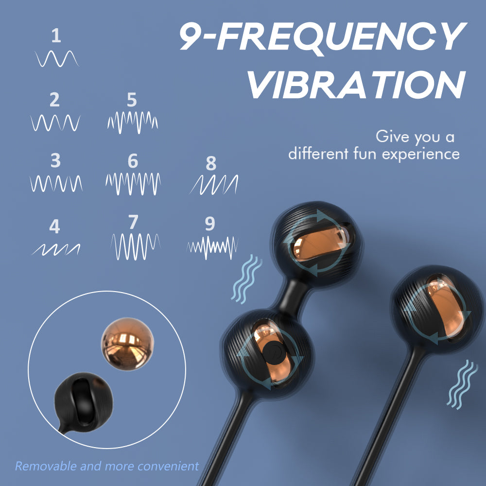 Remote Vibrator Black Kegal Ball Set with Waterproof and Rechargeable Designs