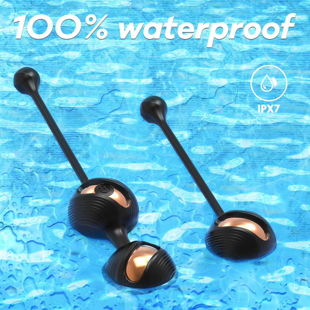 Remote Vibrator Black Kegal Ball Set with Waterproof and Rechargeable Designs
