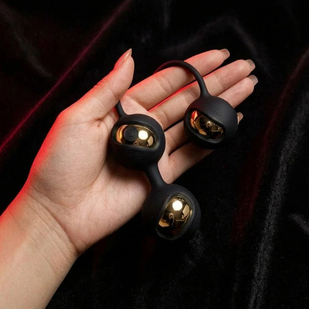 Remote Vibrator Black Kegal Ball Set with Waterproof and Rechargeable Designs