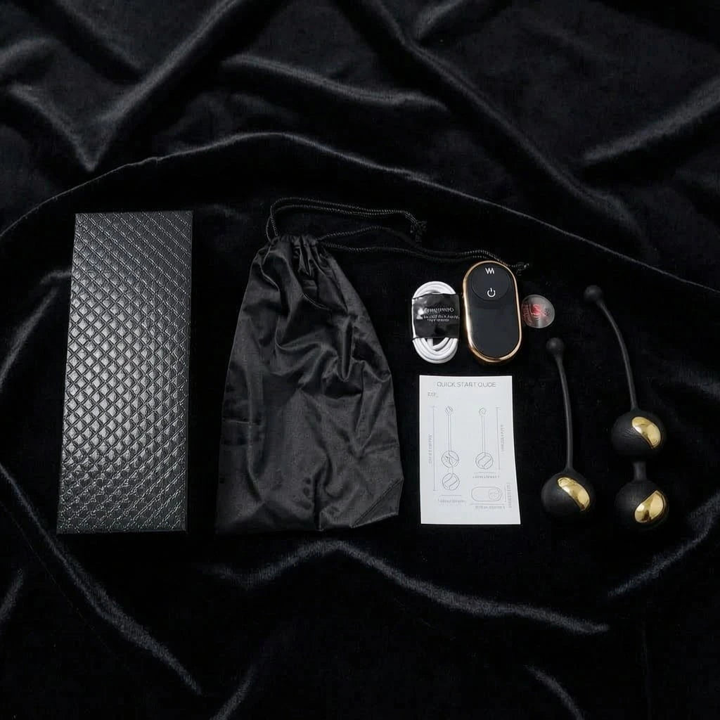 Remote Vibrator Black Kegal Ball Set with Waterproof and Rechargeable Designs