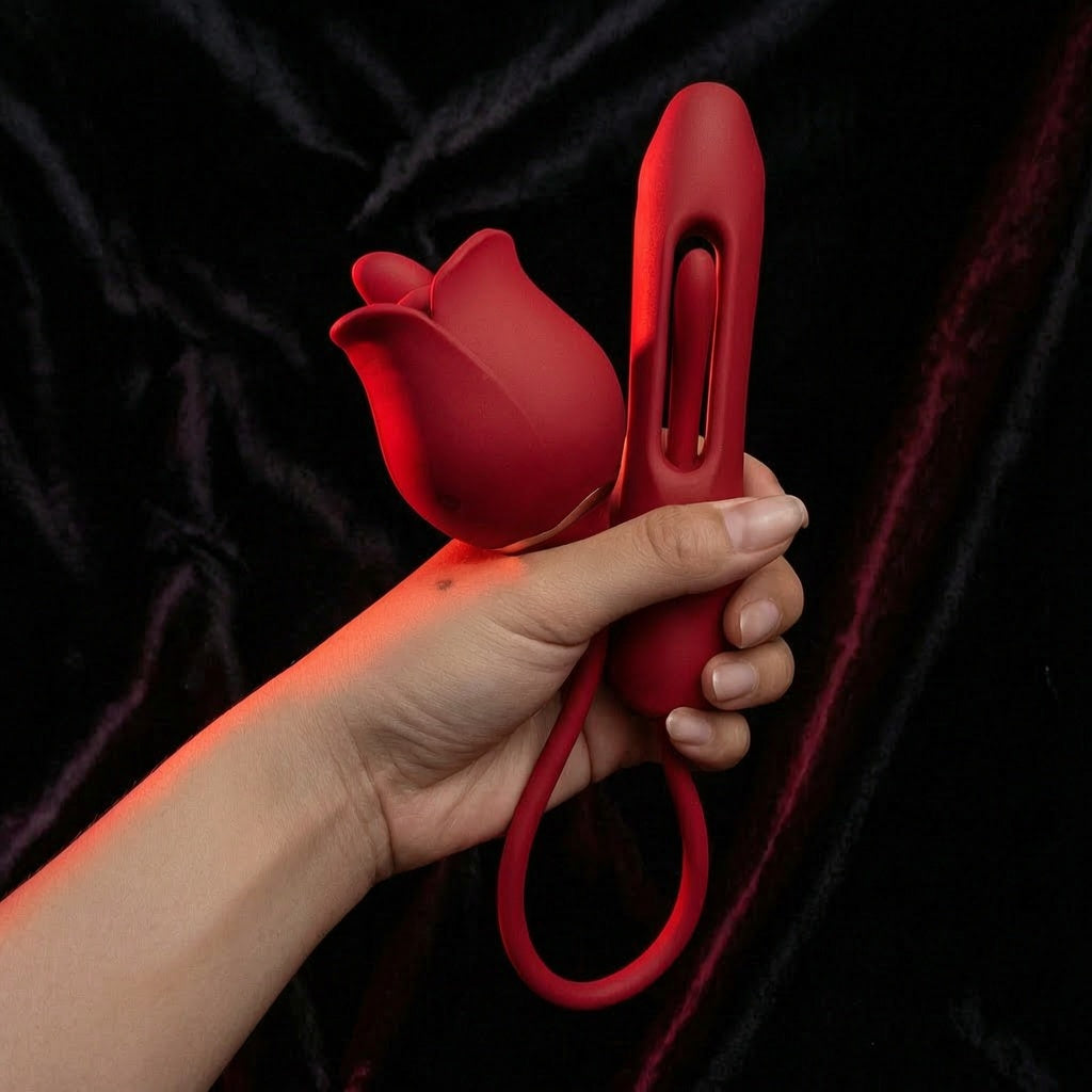 Rose Bud Clit & G Spot Stimulator Tongue Vibrator with Waterproof and Rechargeable Designs