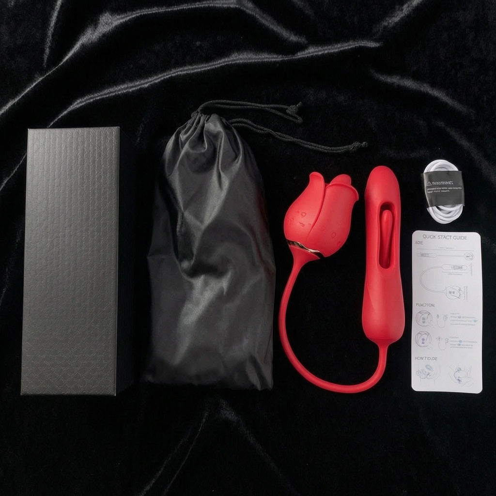 Rose Bud Clit & G Spot Stimulator Tongue Vibrator with Waterproof and Rechargeable Designs