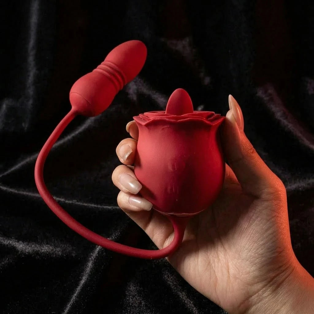 Rose Bud Clit & G Spot Stimulator Tongue Vibrator with Waterproof and Rechargeable Designs
