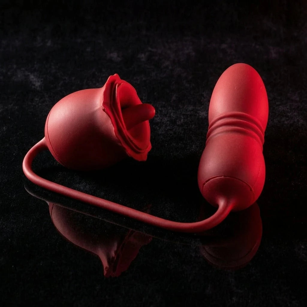 Rose Bud Clit & G Spot Stimulator Tongue Vibrator with Waterproof and Rechargeable Designs