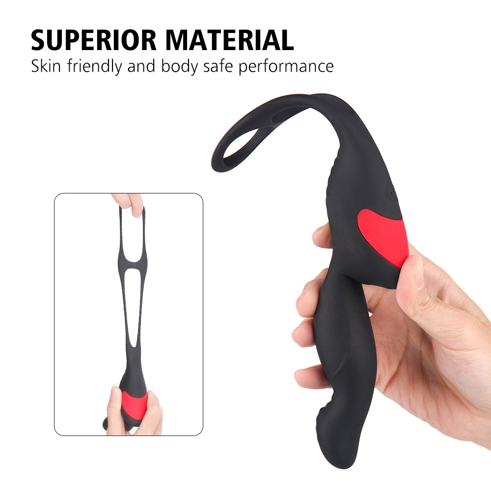 2-in-1 Remote Control Cock Ring Prostate Massager