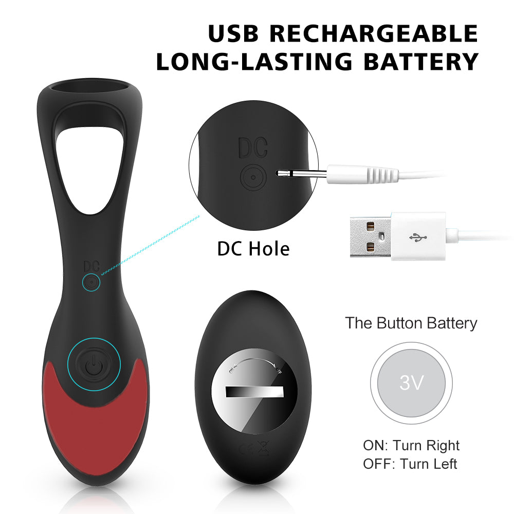 2-in-1 Remote Control Cock Ring Prostate Massager