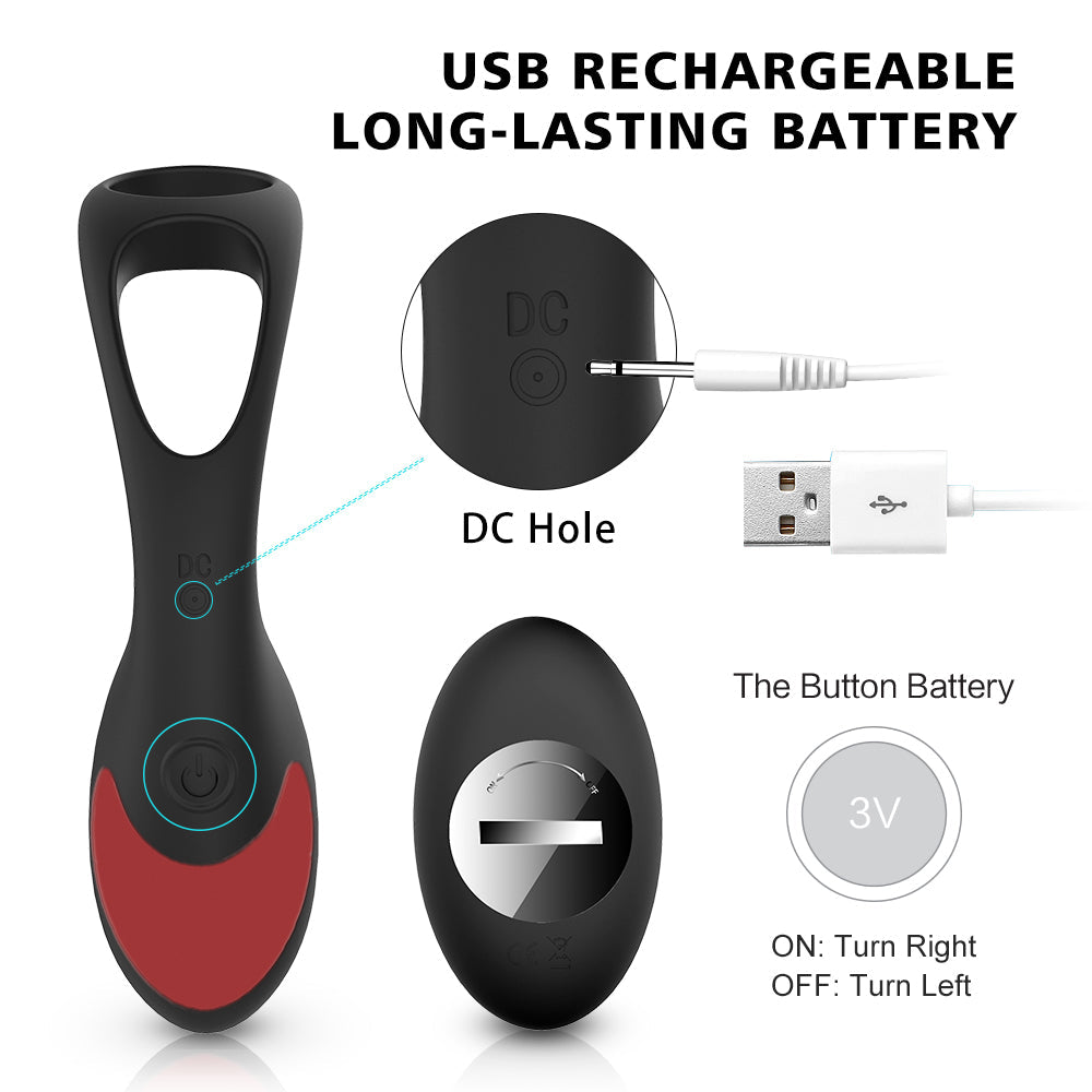 2-in-1 Remote Control Cock Ring Prostate Massager